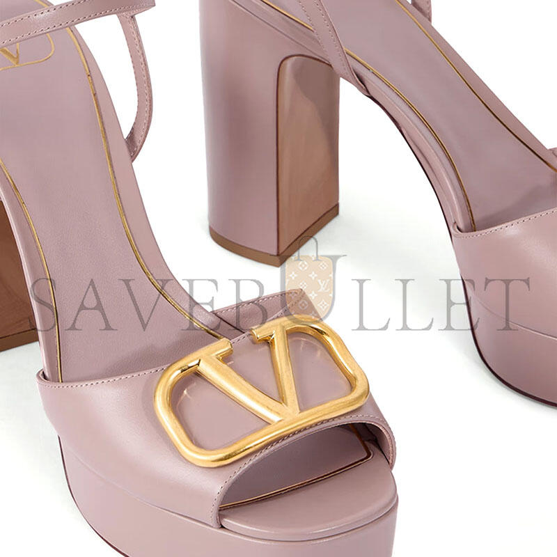 VALENTINO GARAVANIV LOGO 115 LEATHER PLATFORM SANDALS
